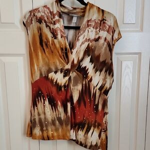 Dressbarn Women's Multicolor Abstract Top